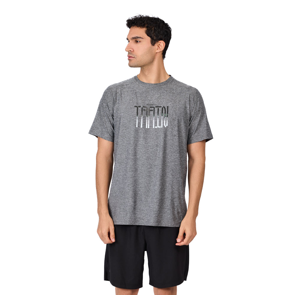 تيشيرت رياضي بأكمام قصيرة للرجال من تراينتيك، رمادي فاتح