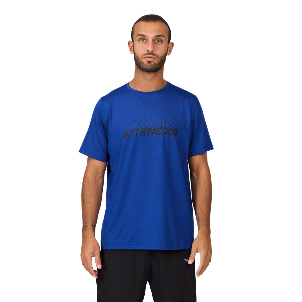 تيشيرت رياضي شبكي بأكمام قصيرة للرجال من تراينتيك، أزرق داكن