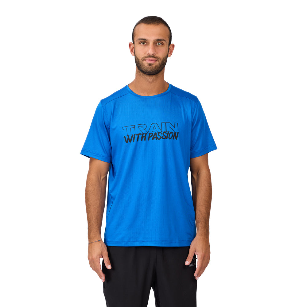 تيشيرت رياضي شبكي بأكمام قصيرة للرجال من تراينتيك، أزرق ملكي