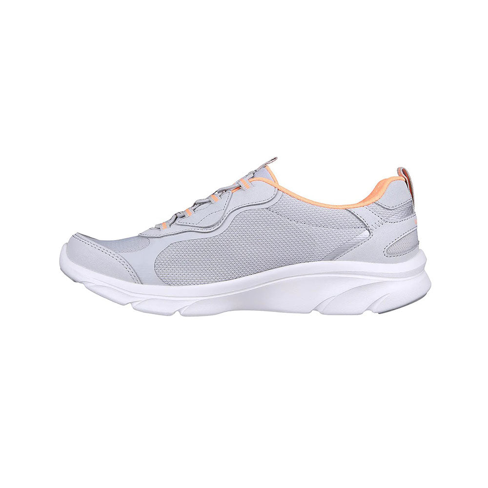Skechers D'Lux Comfort Bliss Galore Shoes For Women, Grey & Orange