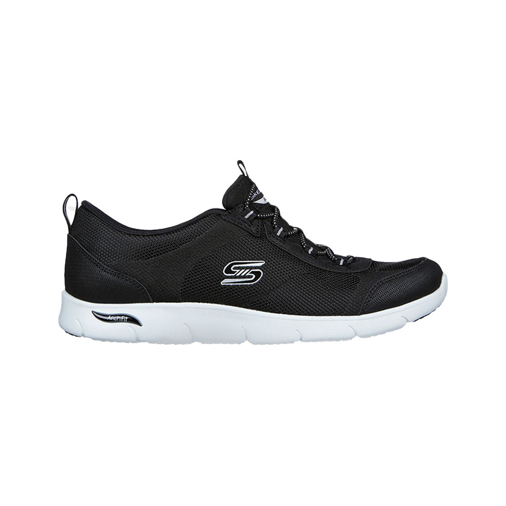 Skechers Lifestyle Arch Fit Refine Shoes For Women, Black & White