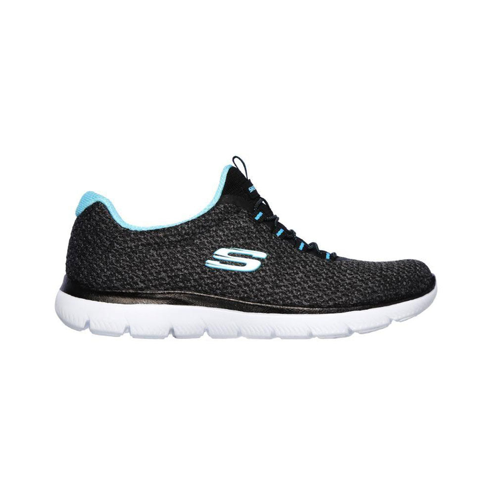 Skechers Summits Striding Lifestyle Shoes For Women, Black & Turquoise