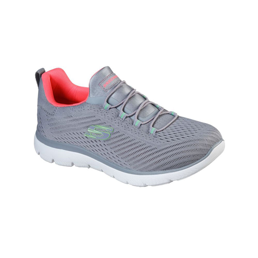 Skechers Summits Sports Lifestyle Shoes For Women, Grey & Pink