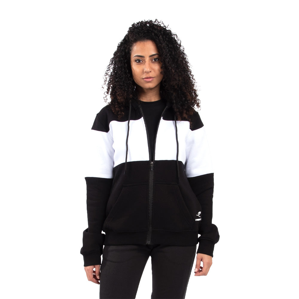 Energetics Hooded Sweatshirt For Women, Black & White