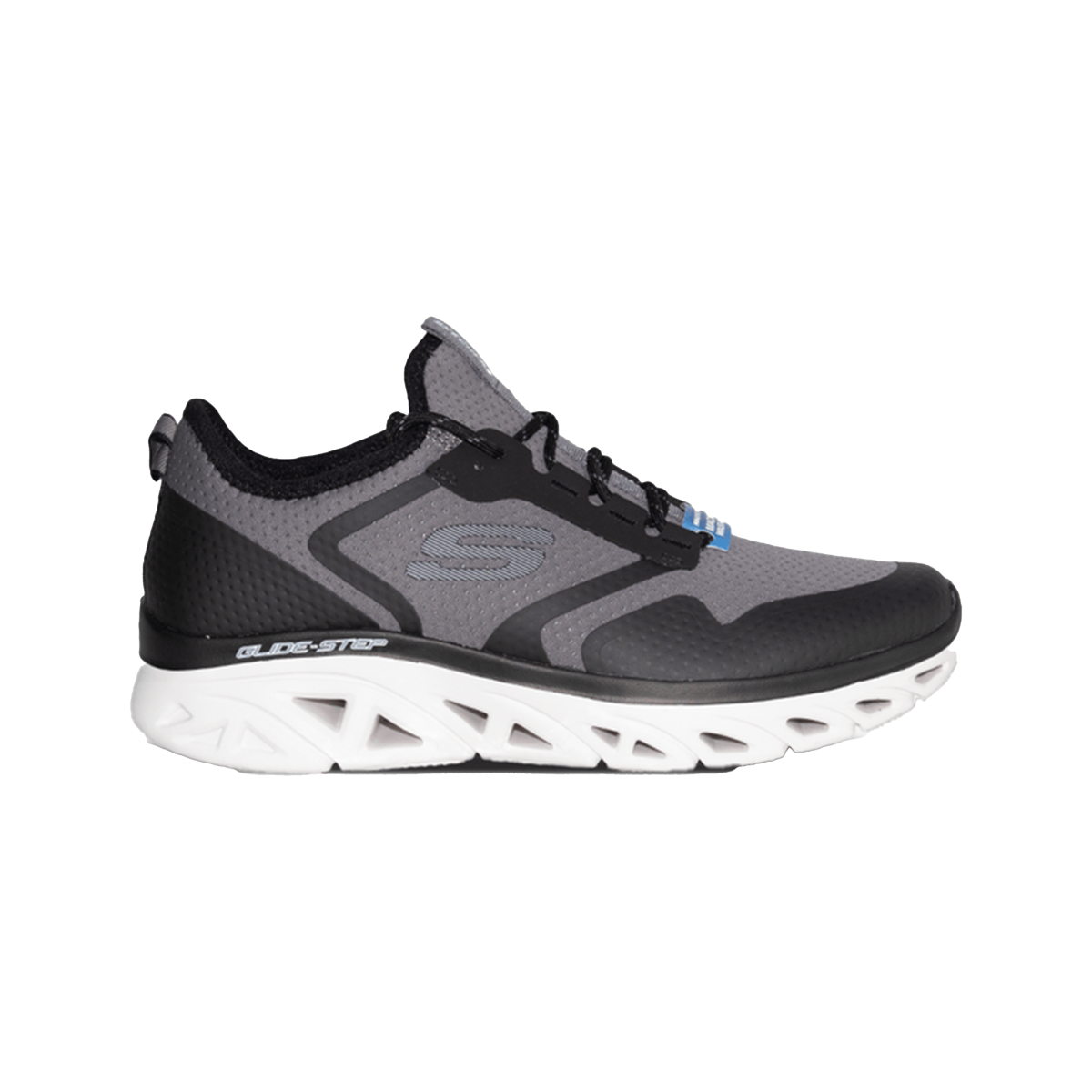 Skechers Glide Step Sports Shoes For Men, Charcoal Black