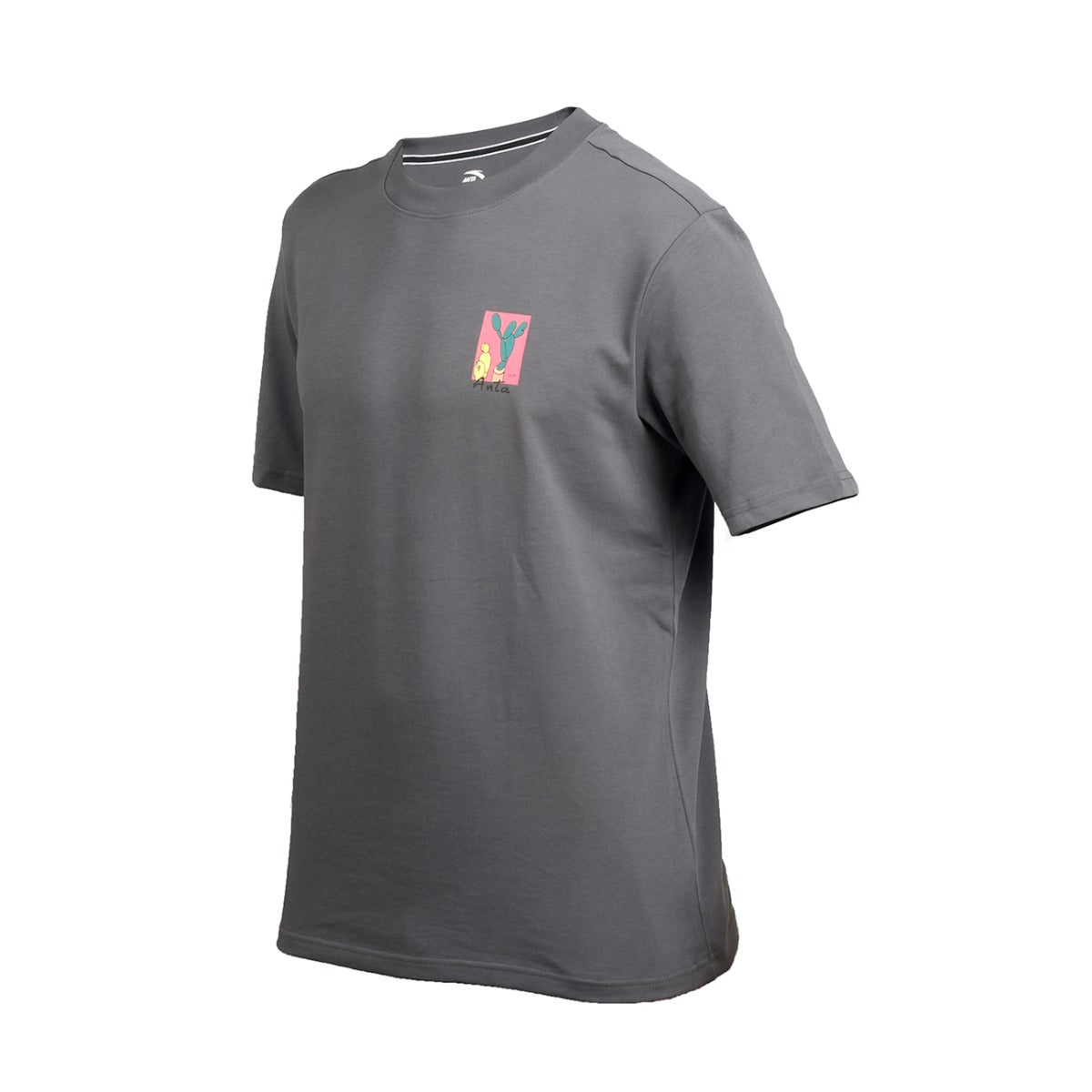 Anta SS Tee Lifestyle T-Shirt For Men, Grey