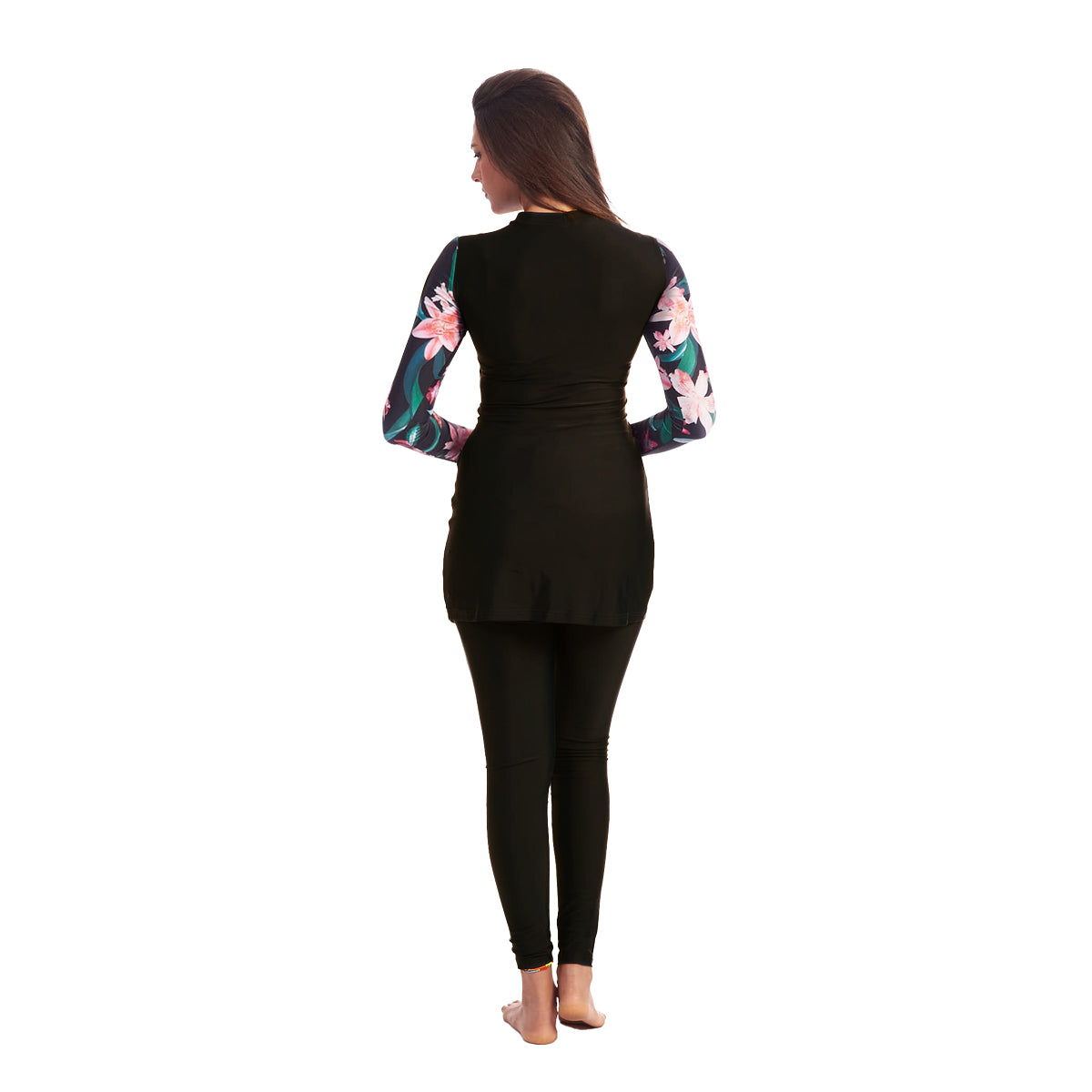 Energetics Burkini Full Covered Swimsuit For Women + Bonnet, Black