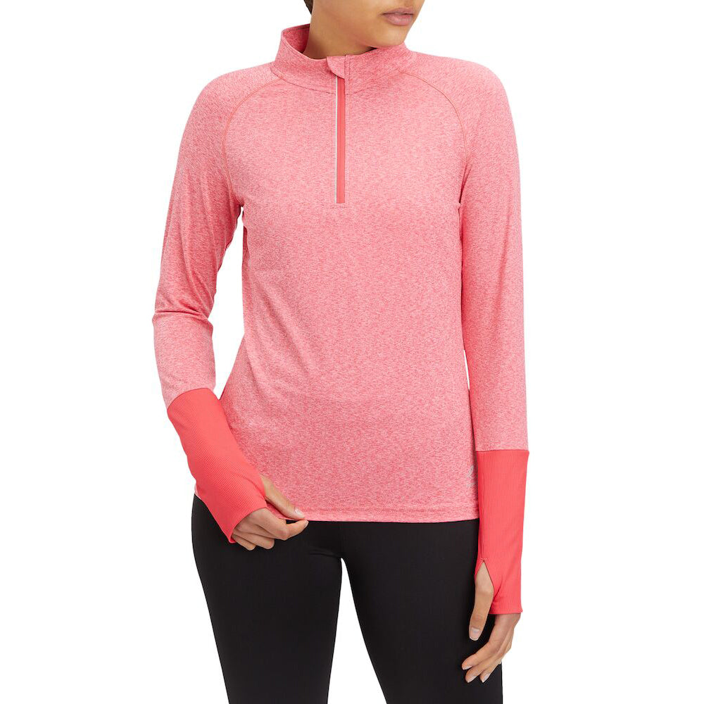 Energetics Sweatshirt with Long Sleeves & Half-Zipper For Women, Pink