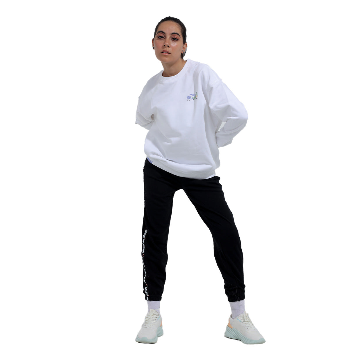 Anta Sweatshirt with Long Sleeves For Women, White