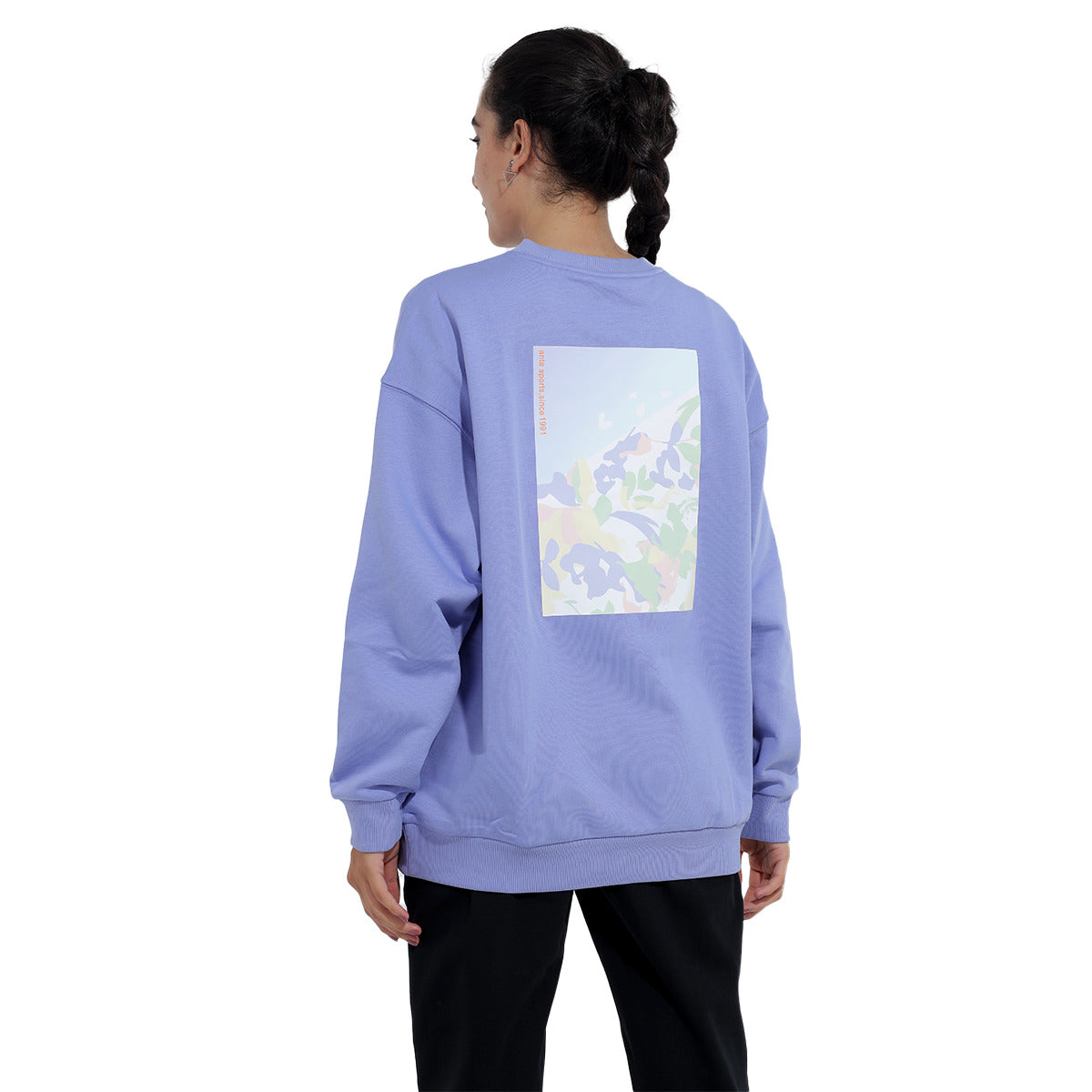 Anta Sweatshirt with Long Sleeves For Women, Blue