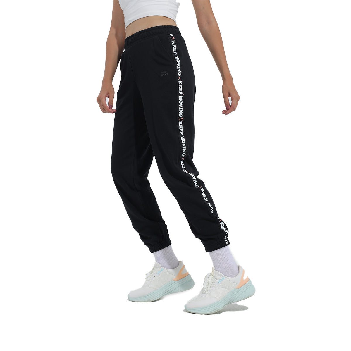 Anta Knit Track Casual Pants For Women, Black
