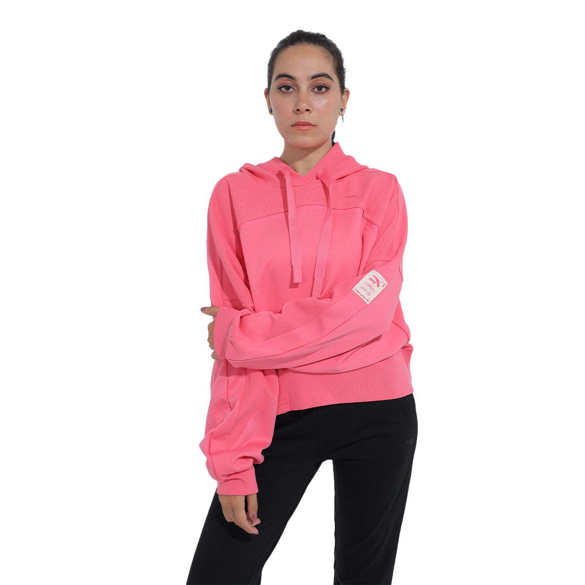 Anta Hooded Sweatshirt For Women, Pink