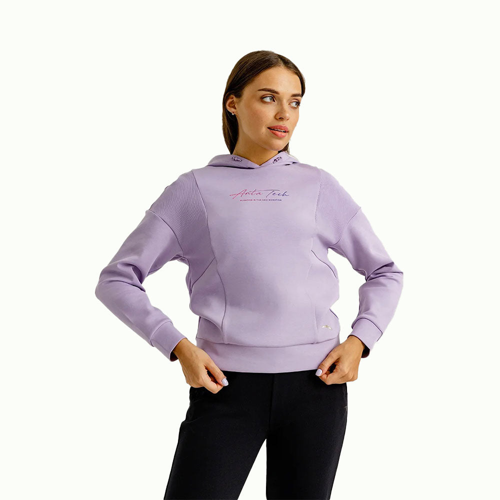Anta Hooded Sweatshirt For Women, Purple