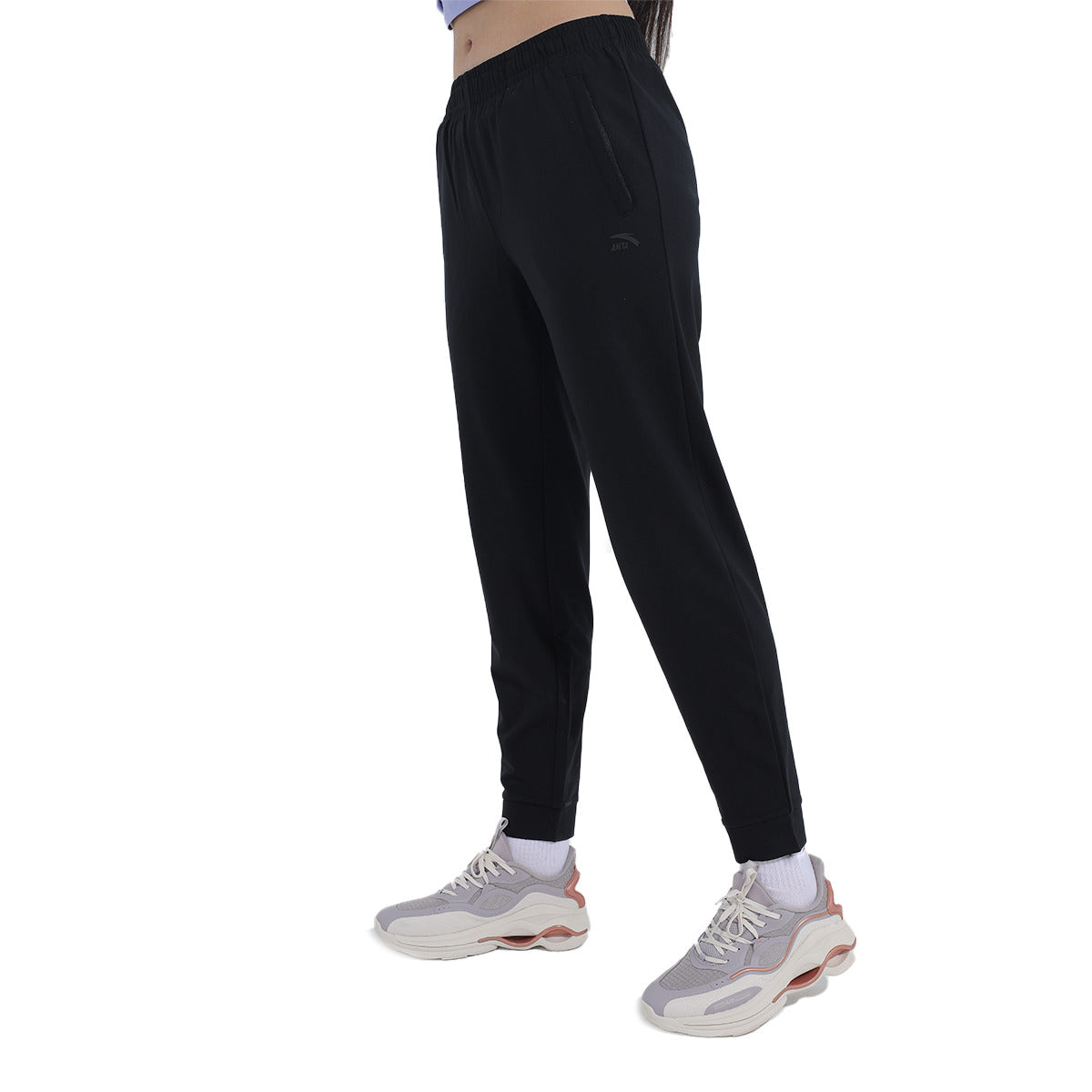 Anta Knit Track Casual Sweatpants For Women, Black